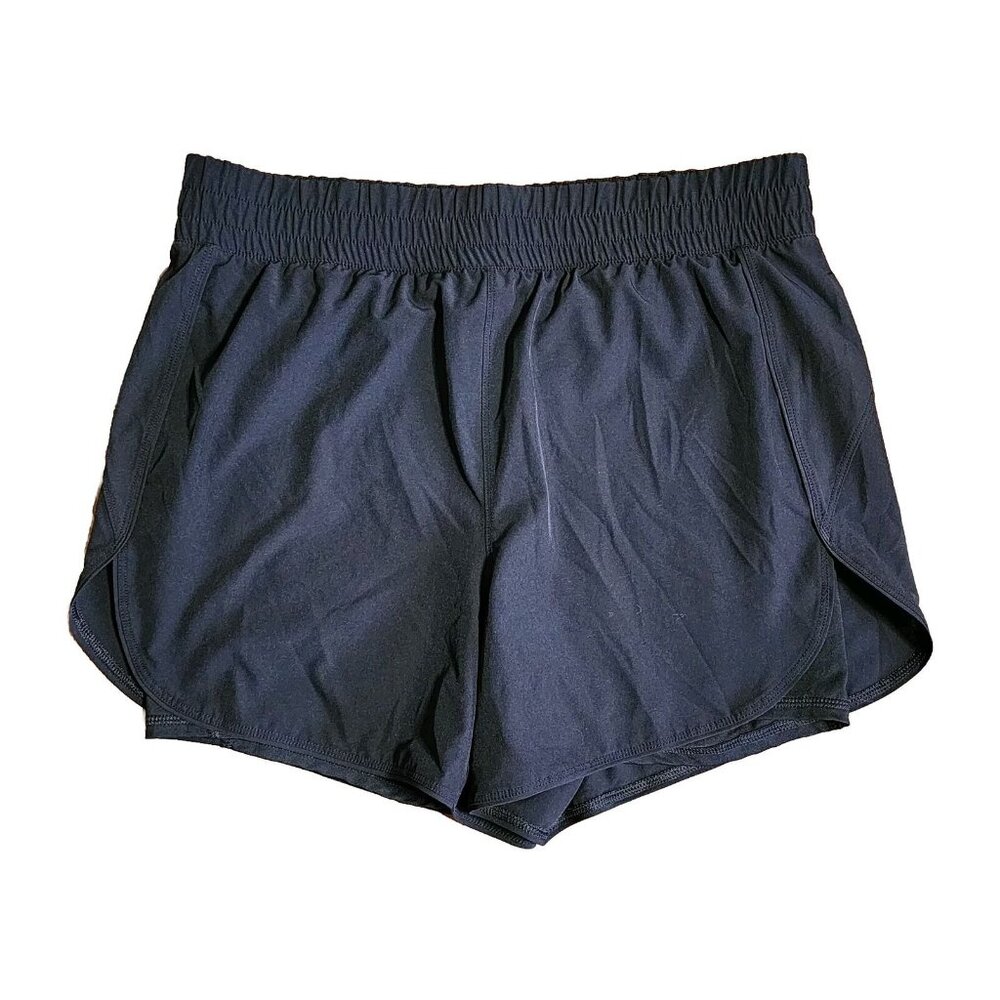 Avia Shorts Womens Size L Large‎ Solid All Black Pull On Activewear Athletic